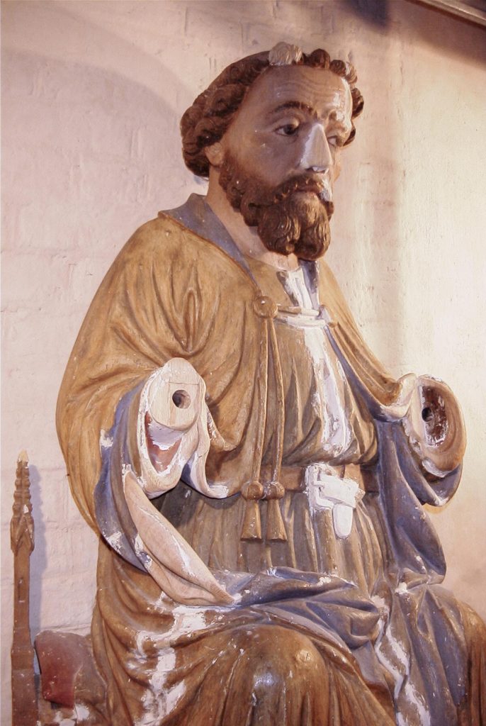 Tempzin, Detail der Antoniusfigur nach Holzergänzungen